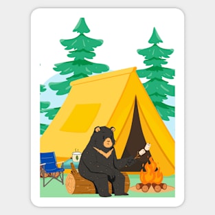 Camping Bear Sticker